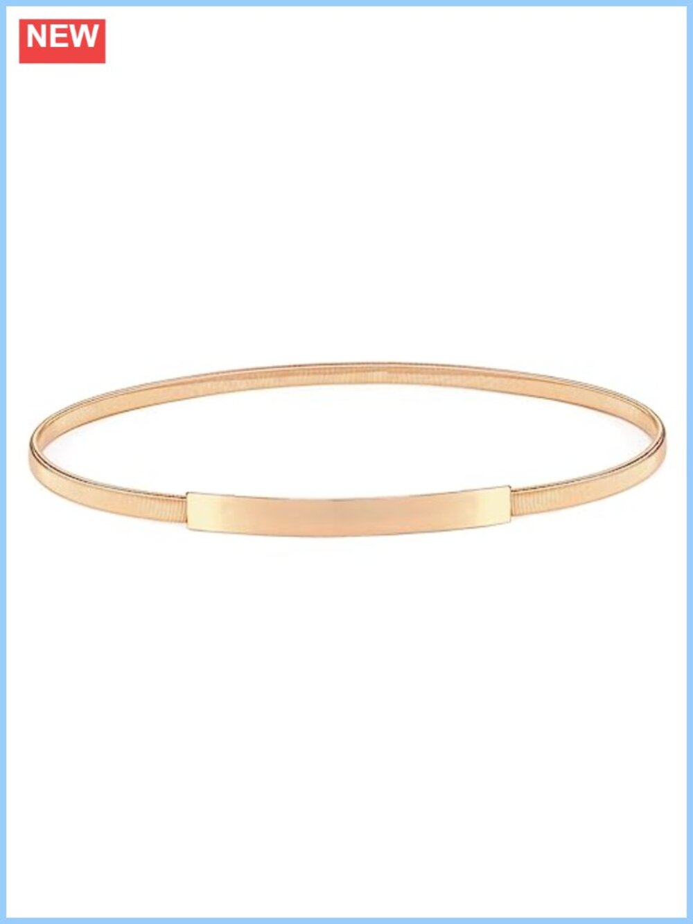 Skinny Metal Cinch Stretch Waist Belt for Dress Women Thin Elastic Buckle